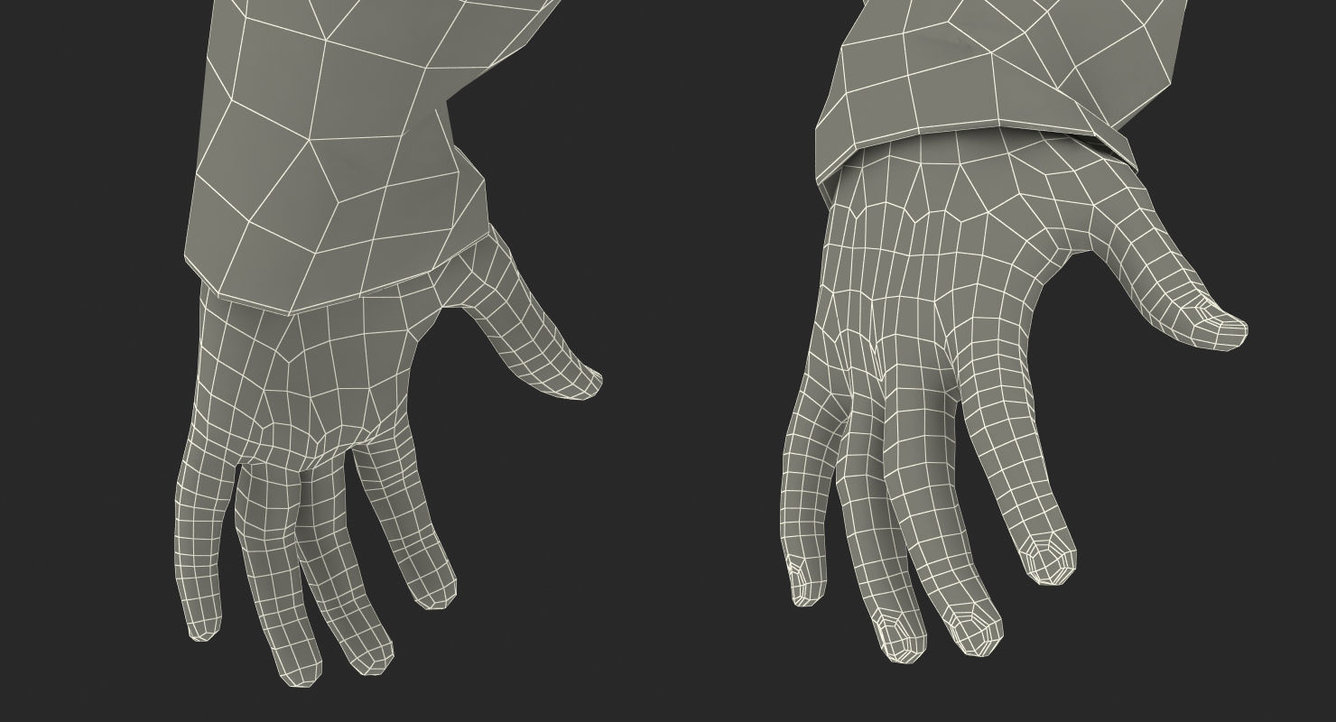 Builder Wearing Orange Coveralls 3D model_31