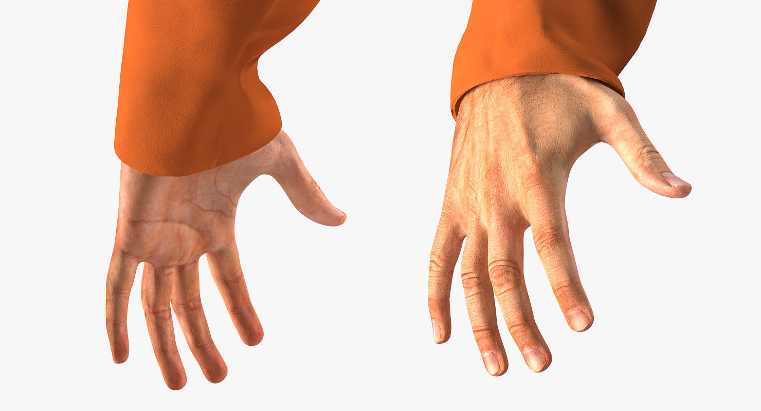 Builder Wearing Orange Coveralls 3D model_10