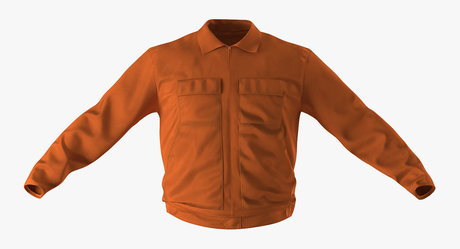 Builder Wearing Orange Coveralls 3D model_9