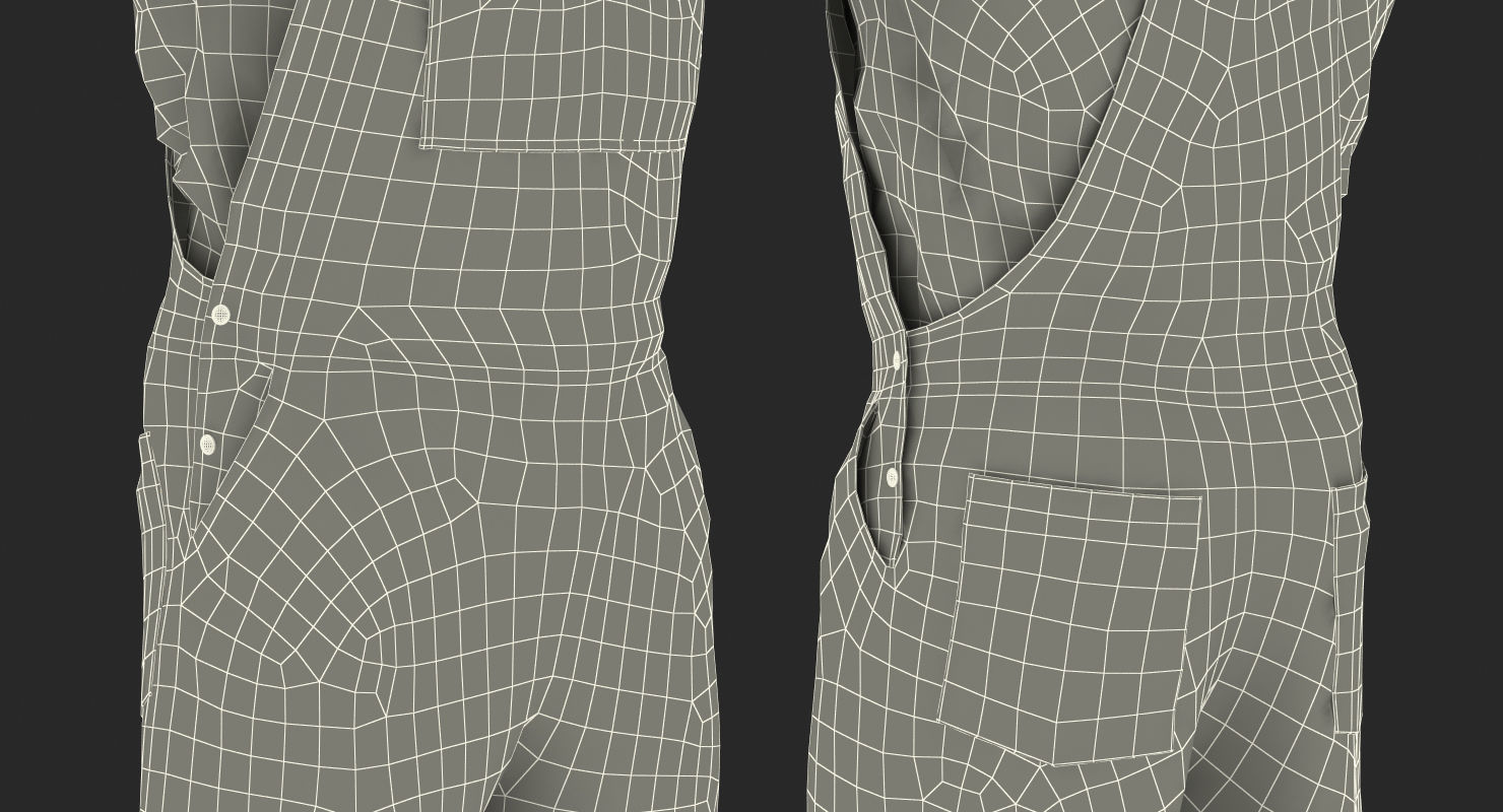 Builder Wearing Orange Coveralls 3D model_27