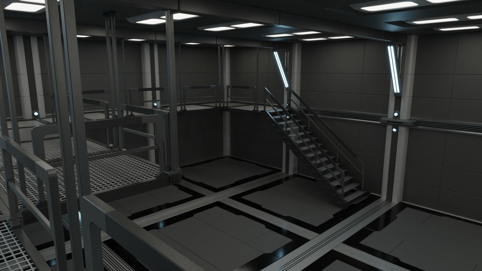 Sci Fi Cargo Bay Kit 1 3D model_4