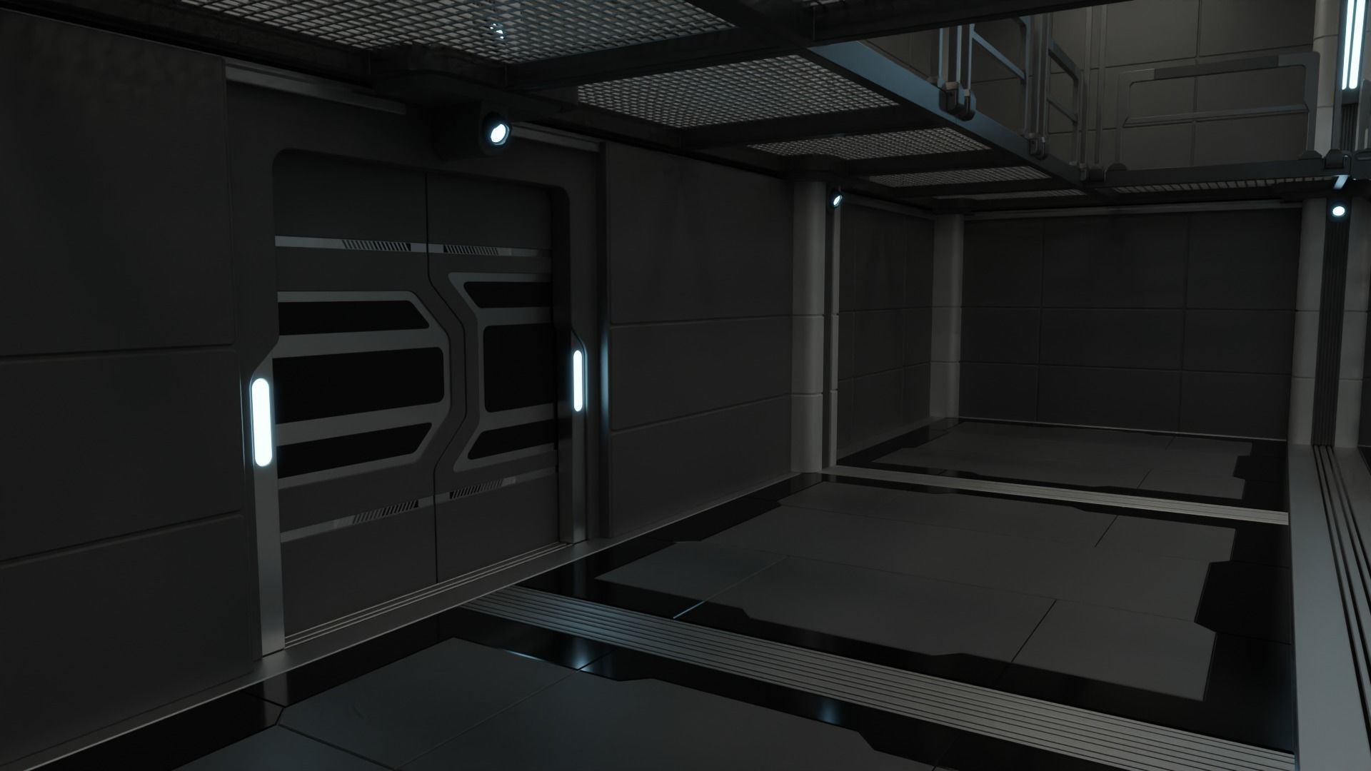 Sci Fi Cargo Bay Kit 1 3D model_6