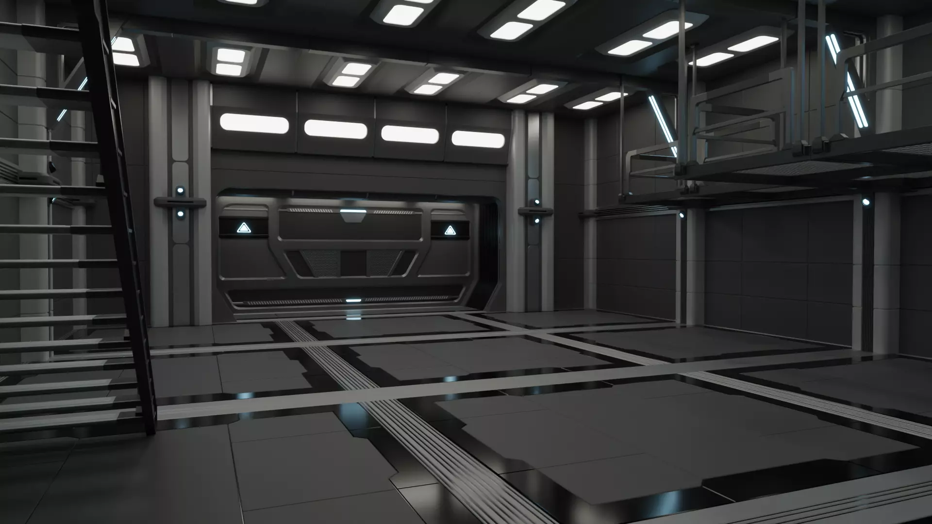 Sci Fi Cargo Bay Kit 1 3D model_0
