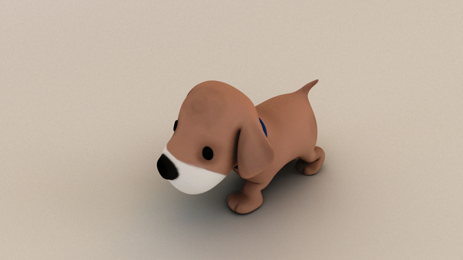 cartoon dog rig and animate Low-poly 3D model_6