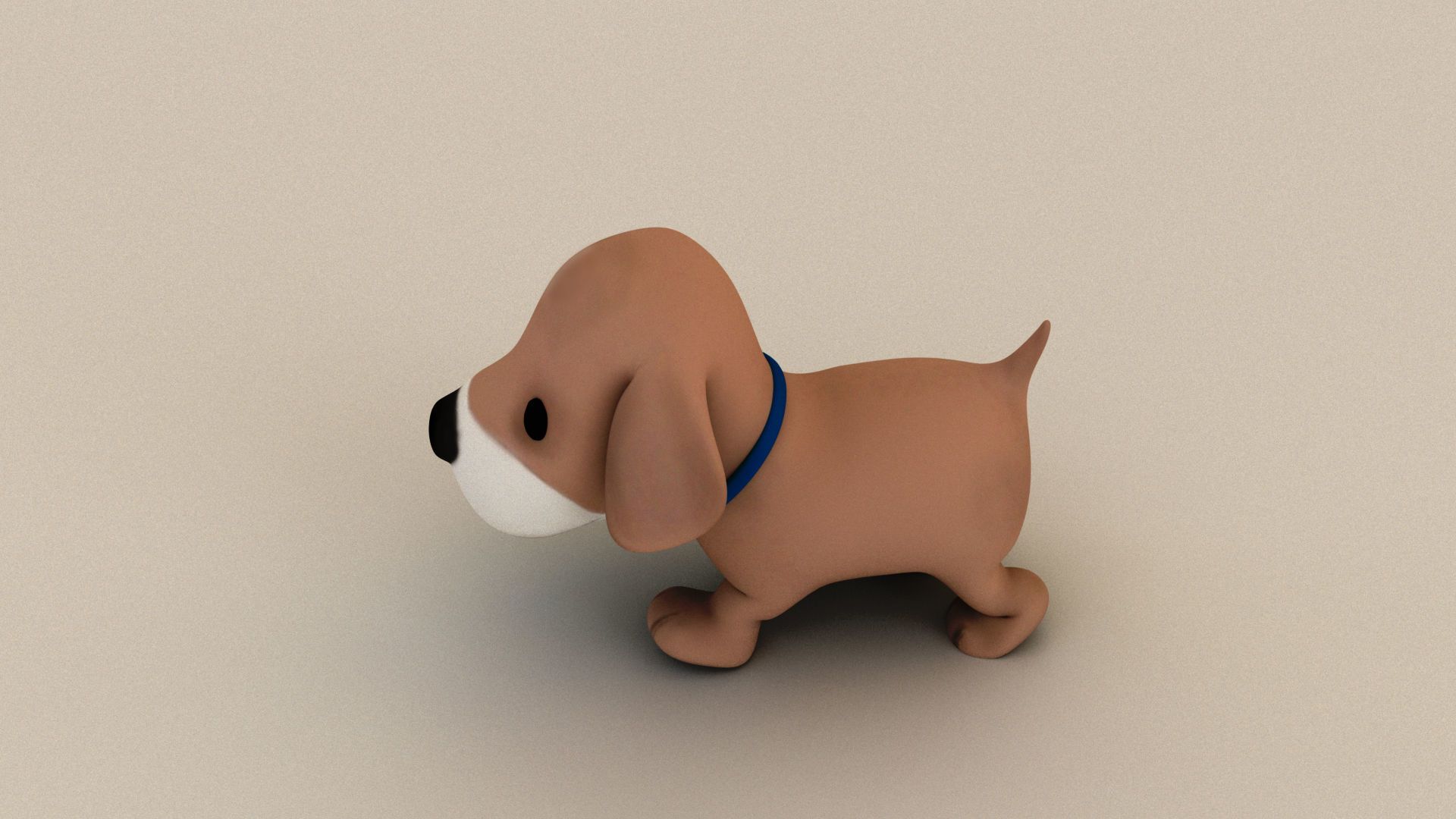 cartoon dog rig and animate Low-poly 3D model_11