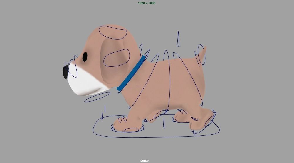 cartoon dog rig and animate Low-poly 3D model_2