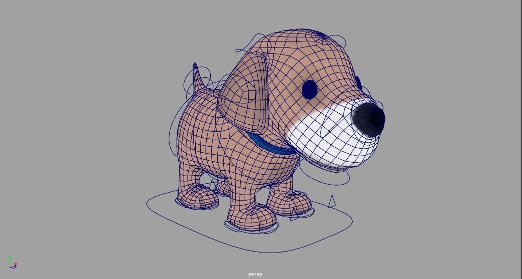 cartoon dog rig and animate Low-poly 3D model_7