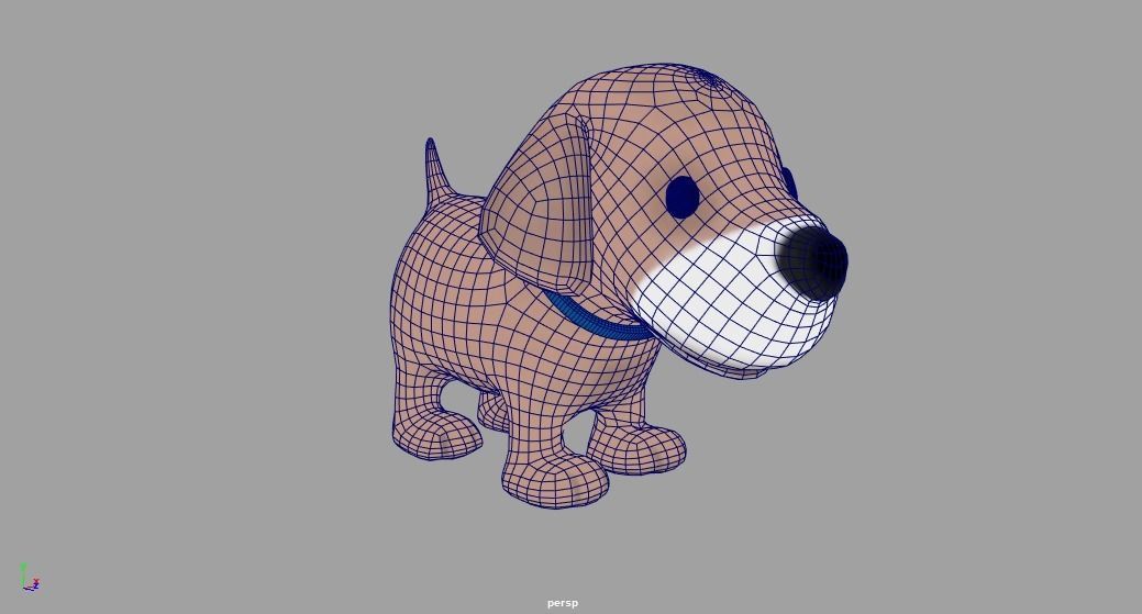 cartoon dog rig and animate Low-poly 3D model_9