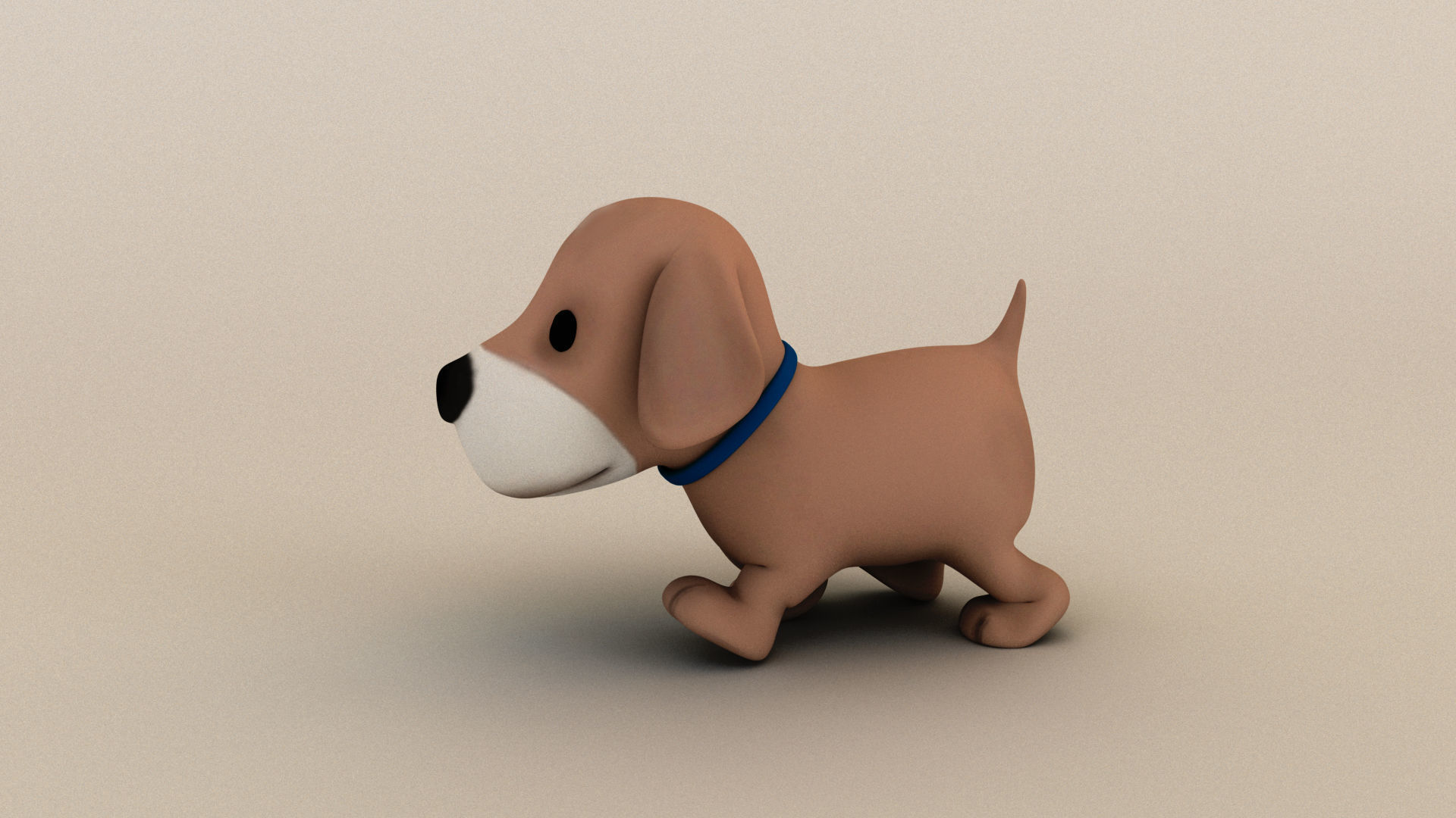 cartoon dog rig and animate Low-poly 3D model_13