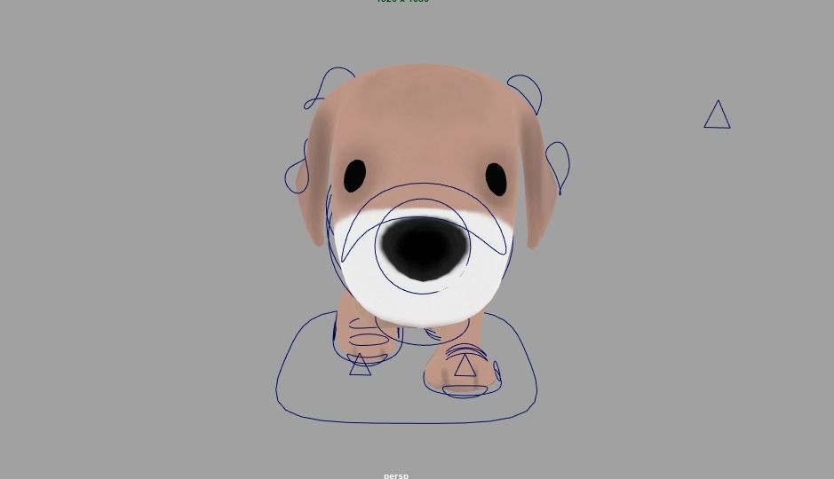 cartoon dog rig and animate Low-poly 3D model_5