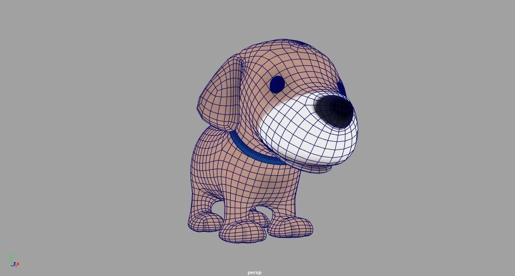 cartoon dog rig and animate Low-poly 3D model_3
