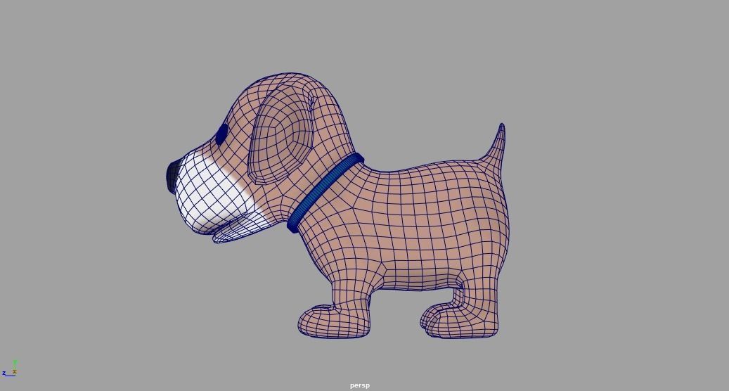 cartoon dog rig and animate Low-poly 3D model_4