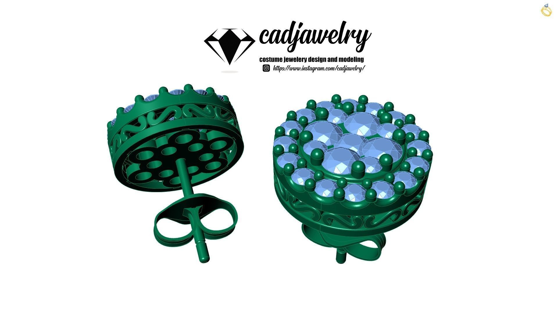 Earing invisible set 3D print model_7