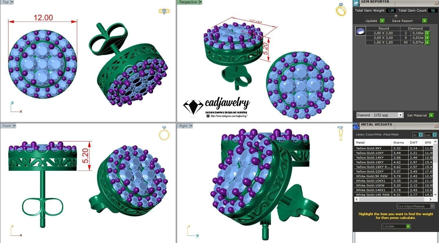 Earing invisible set 3D print model_3