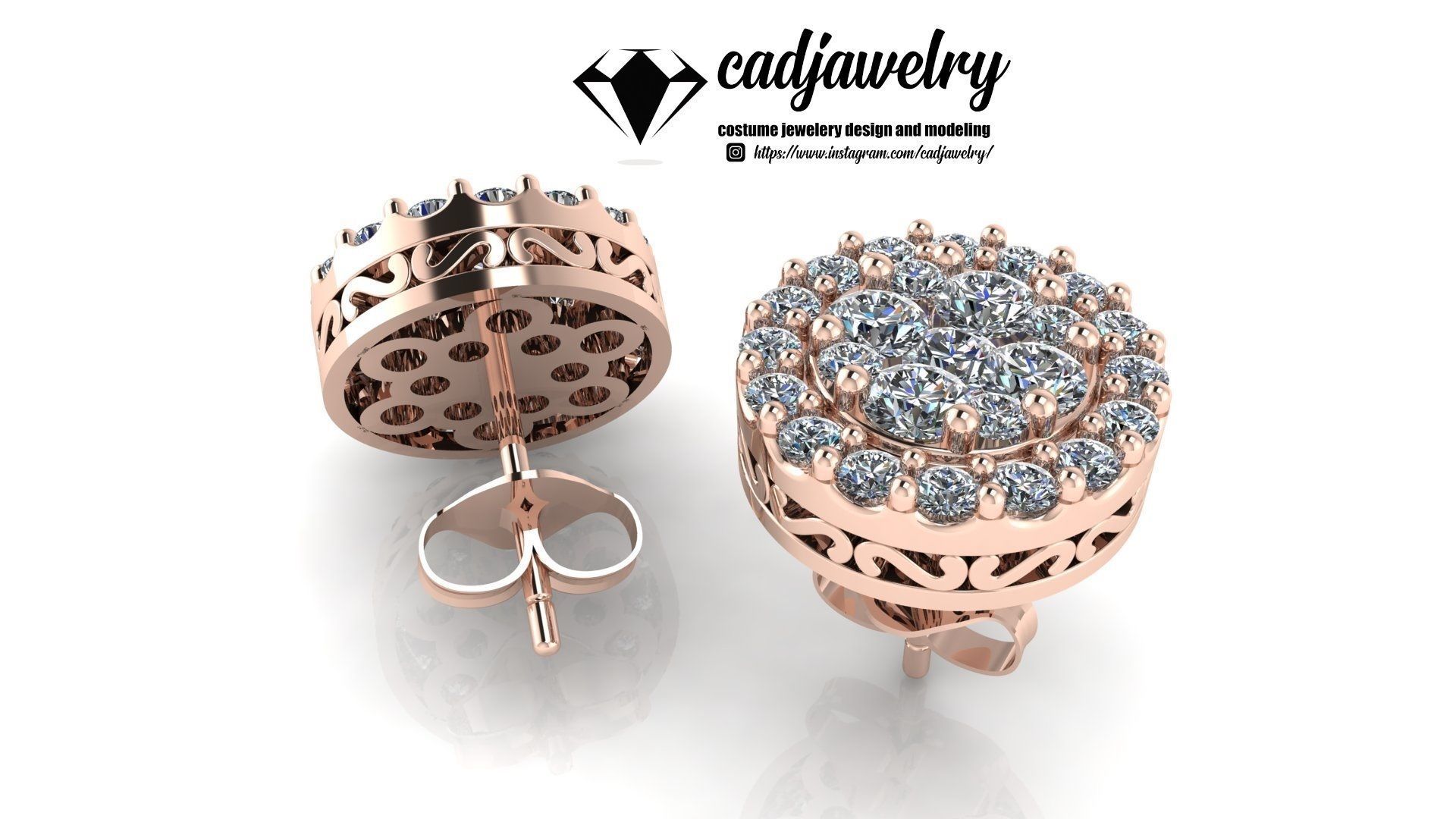 Earing invisible set 3D print model_6