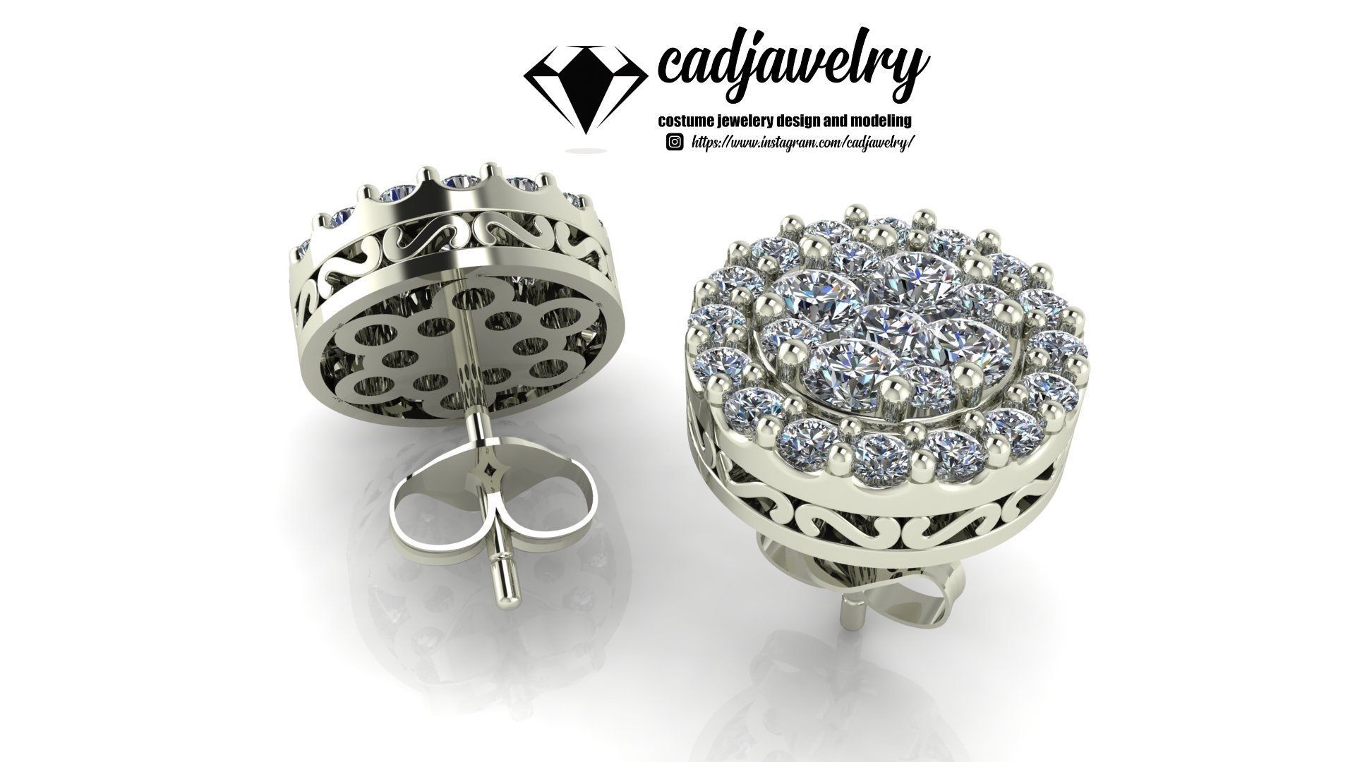 Earing invisible set 3D print model_5