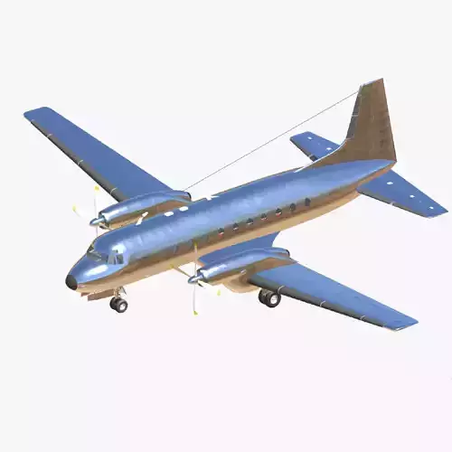 Hawker Siddeley HS 748 Clean Livery  Low-poly 3D model