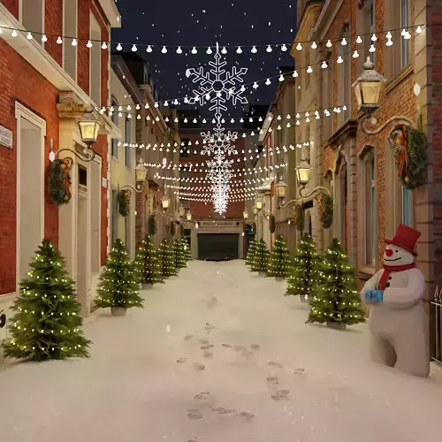 Christmas Street Blender Scene