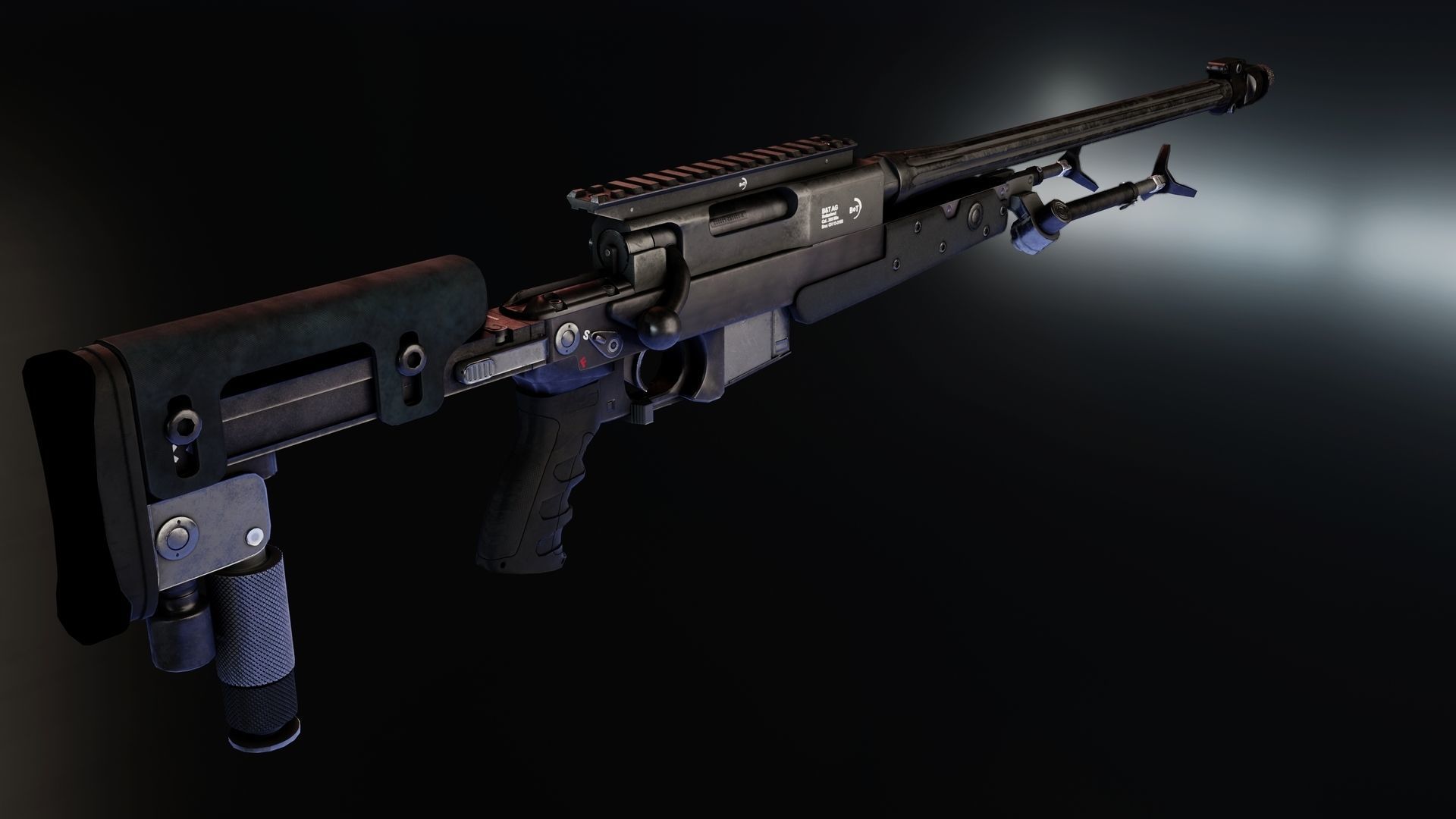  BT APR 308 sniper rifle Low-poly 3D model_2