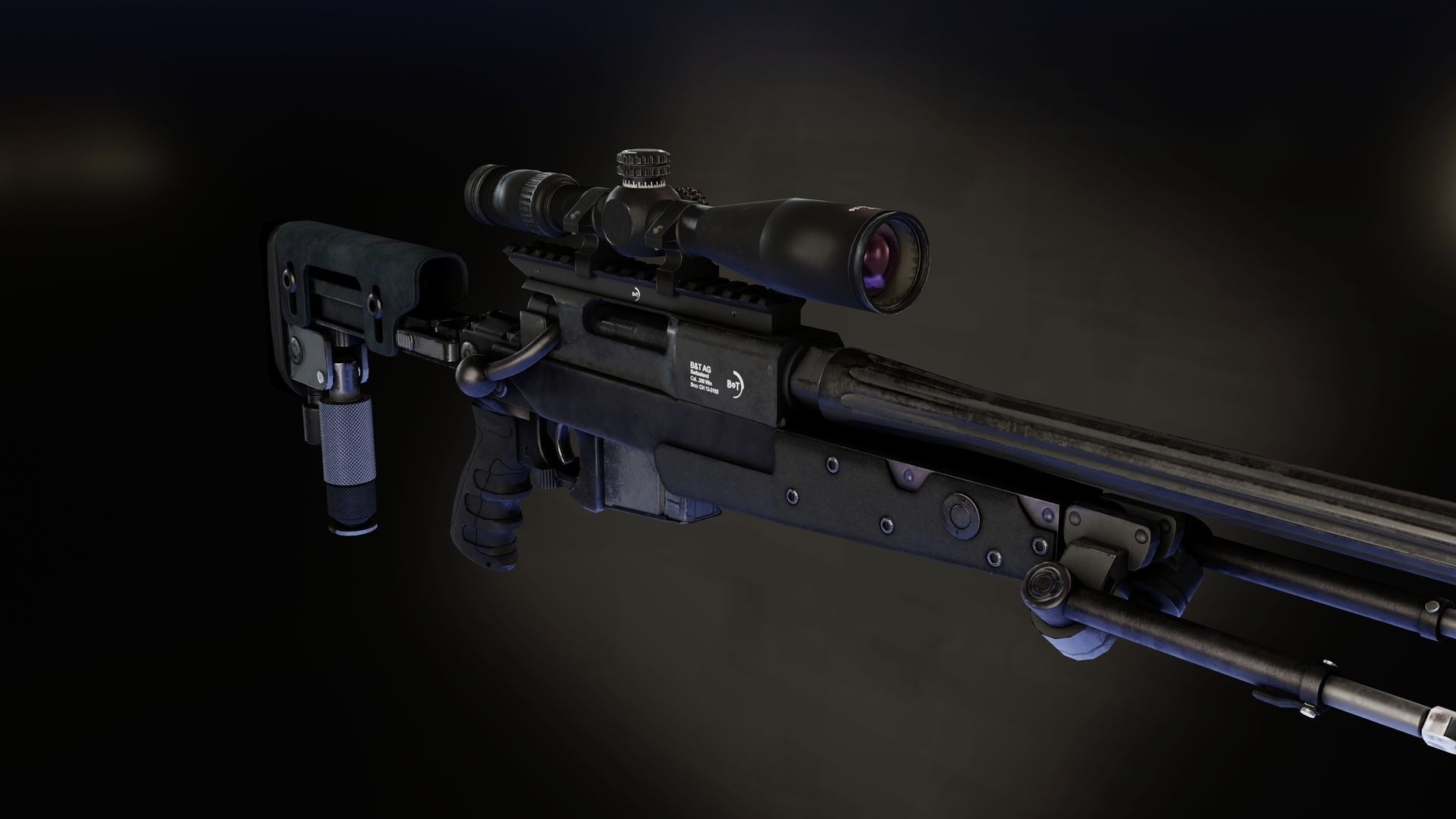  BT APR 308 sniper rifle Low-poly 3D model_6