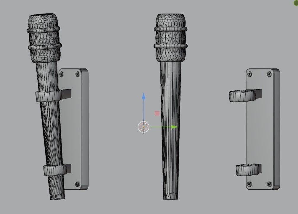 Torch pair of wooden sticks 3D model_4