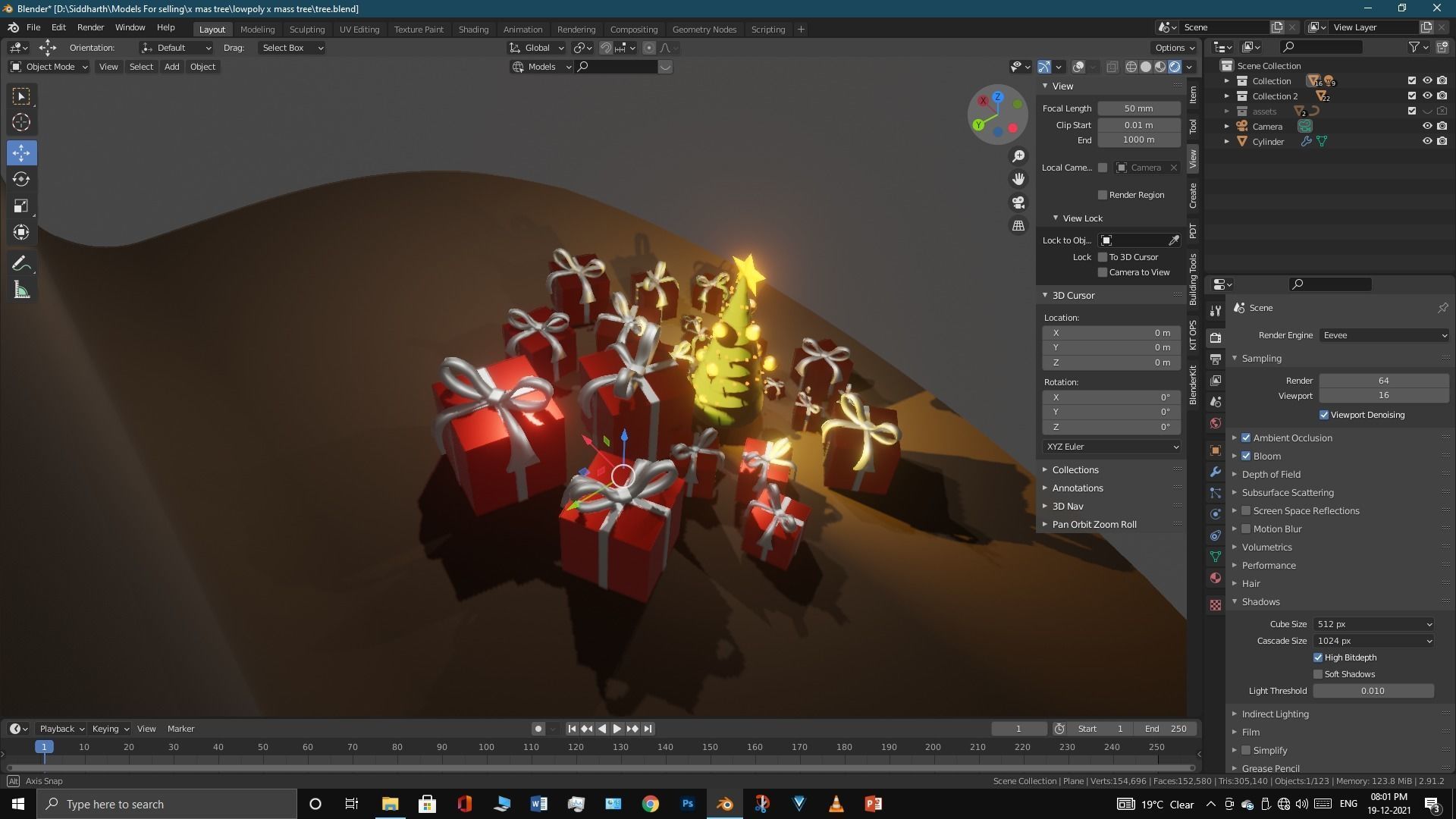 Lowpoly Xmas tree Low-poly 3D model_9