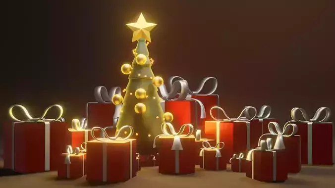Lowpoly Xmas tree Low-poly 3D model