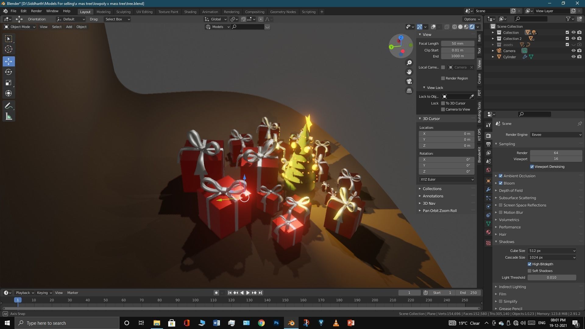 Lowpoly Xmas tree Low-poly 3D model_6