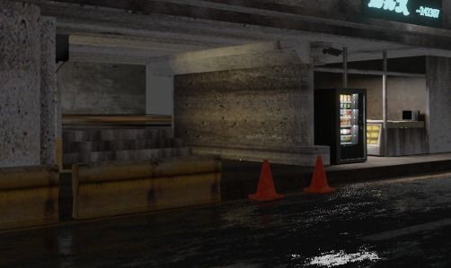 Cinematic Street Low-poly 3D model_6