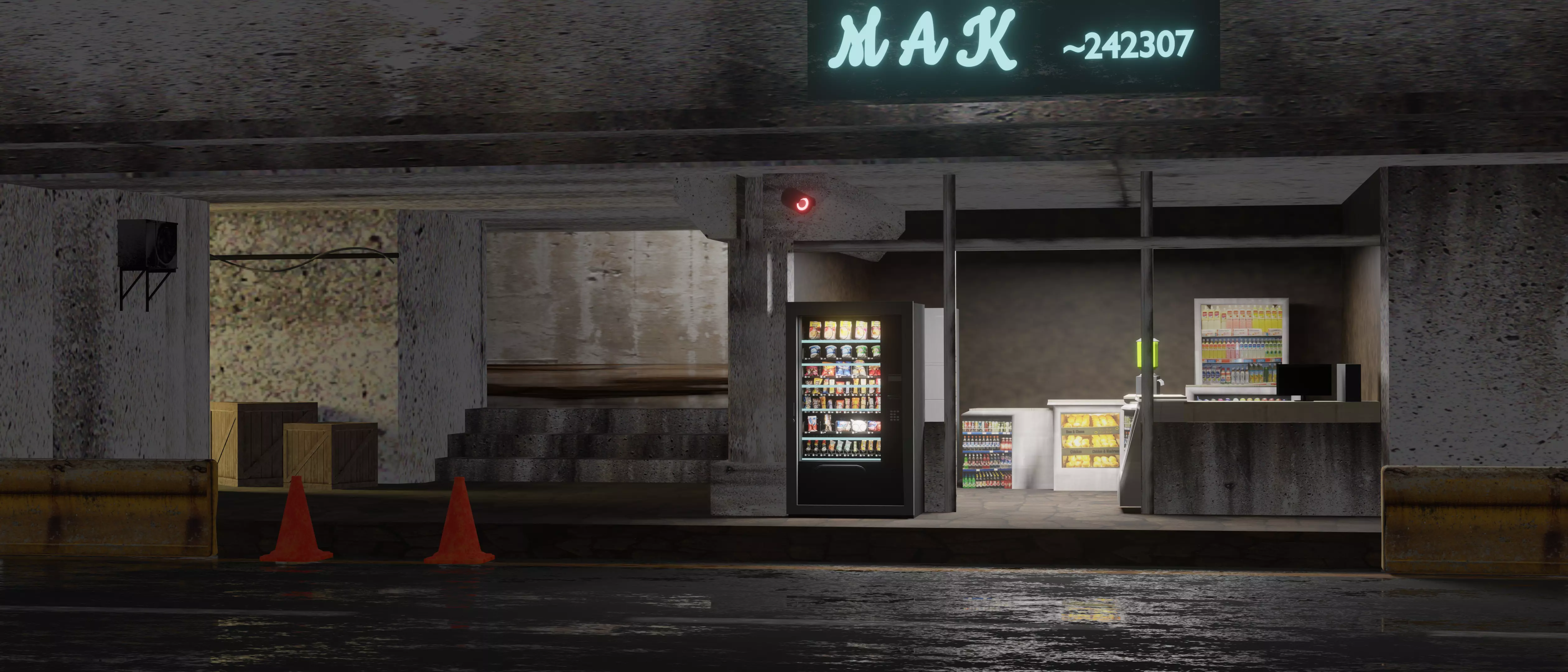 Cinematic Street Low-poly 3D model_0