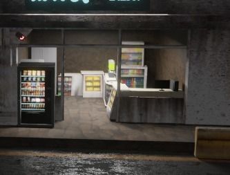 Cinematic Street Low-poly 3D model_5