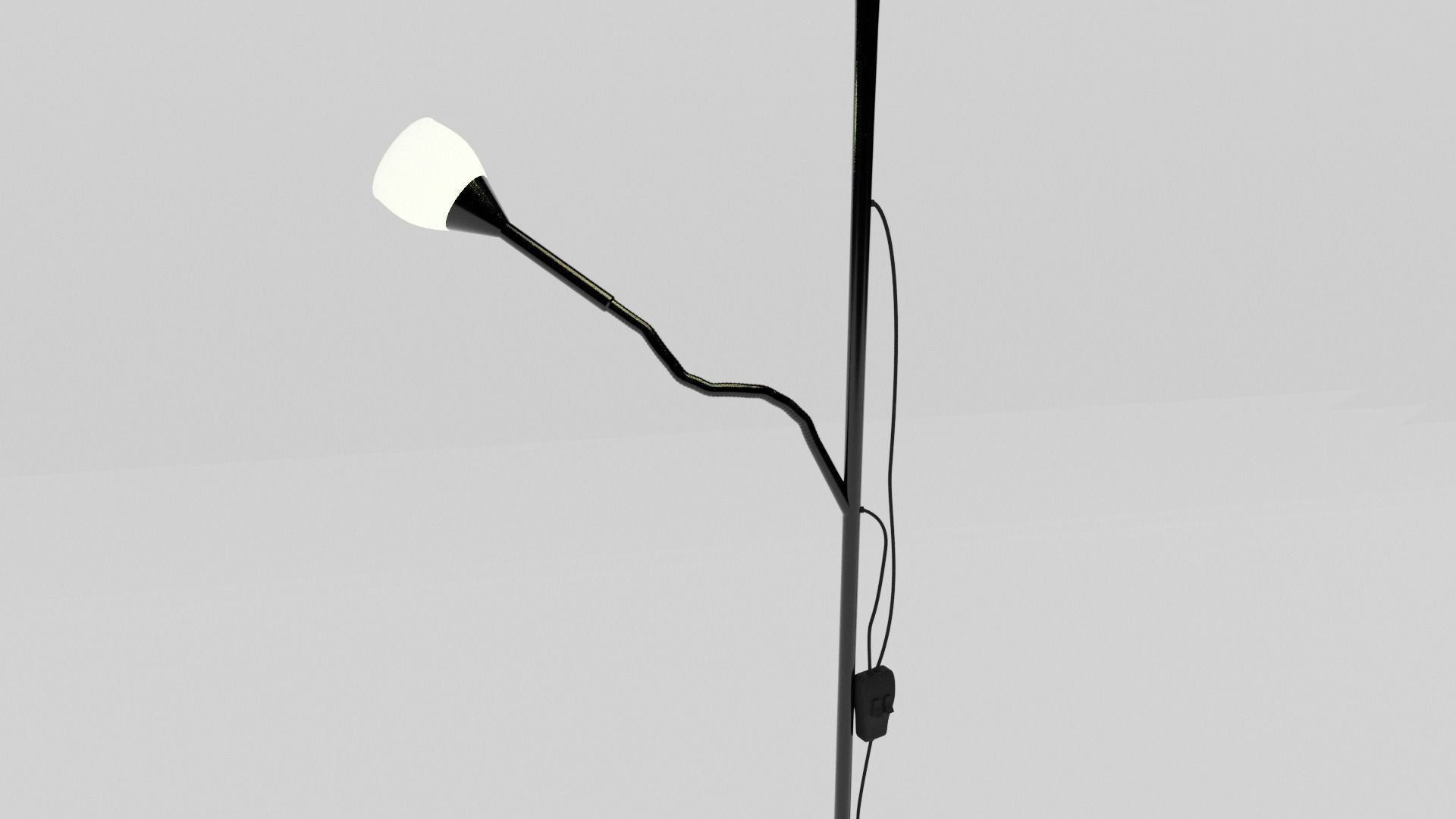 Lampara de pie con flexo tipo IKEA 3D model_1