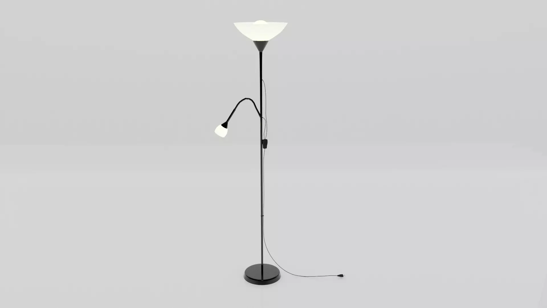 Lampara de pie con flexo tipo IKEA 3D model_0