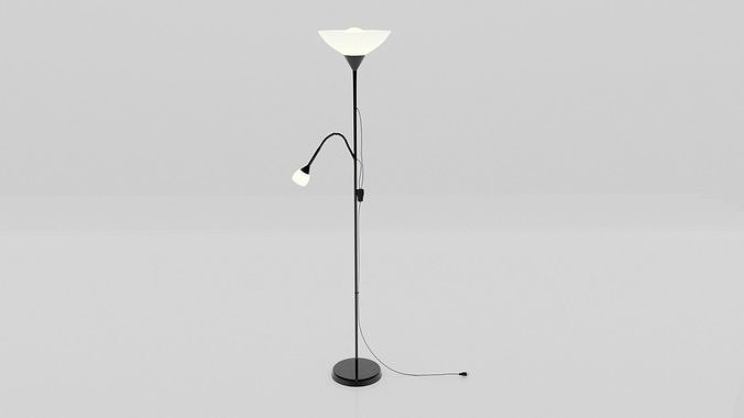 Lampara de pie con flexo tipo IKEA 3D model