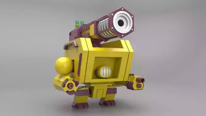 Cartoon Robot Low-poly