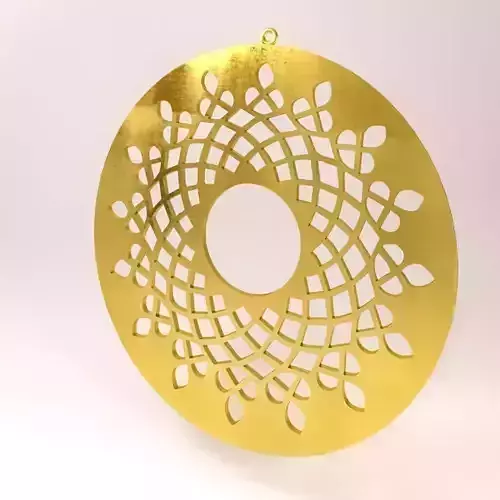 Earrings gold ornament with circular pattern