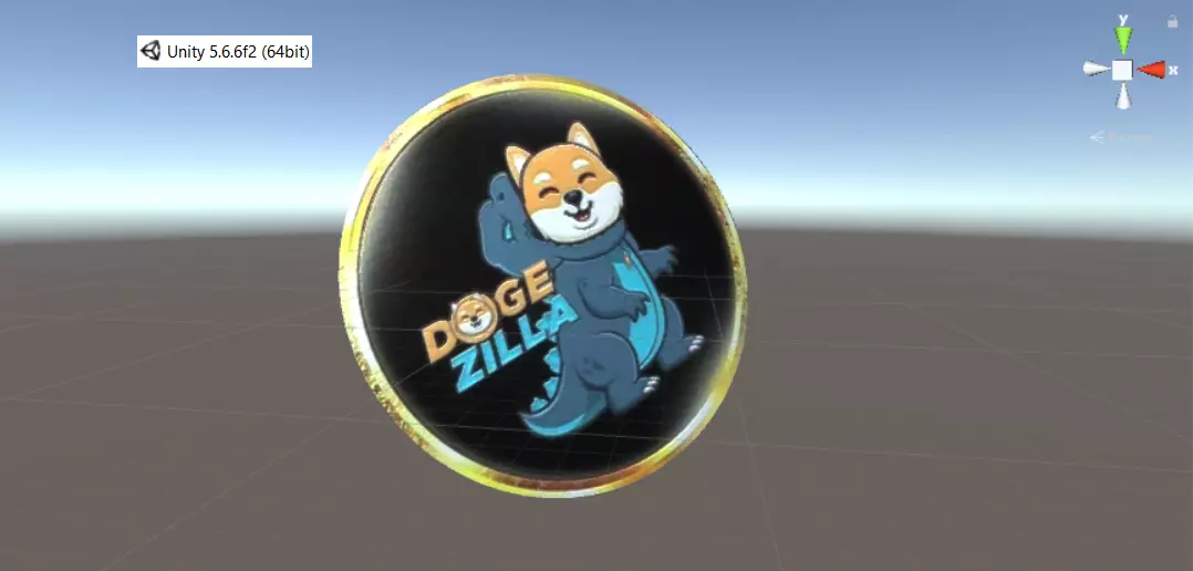 Dogezilla badge with dog Low-poly 3D model