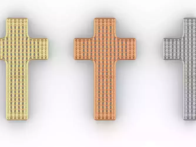 art deco inspired cross pendant stl files verified 3D print model