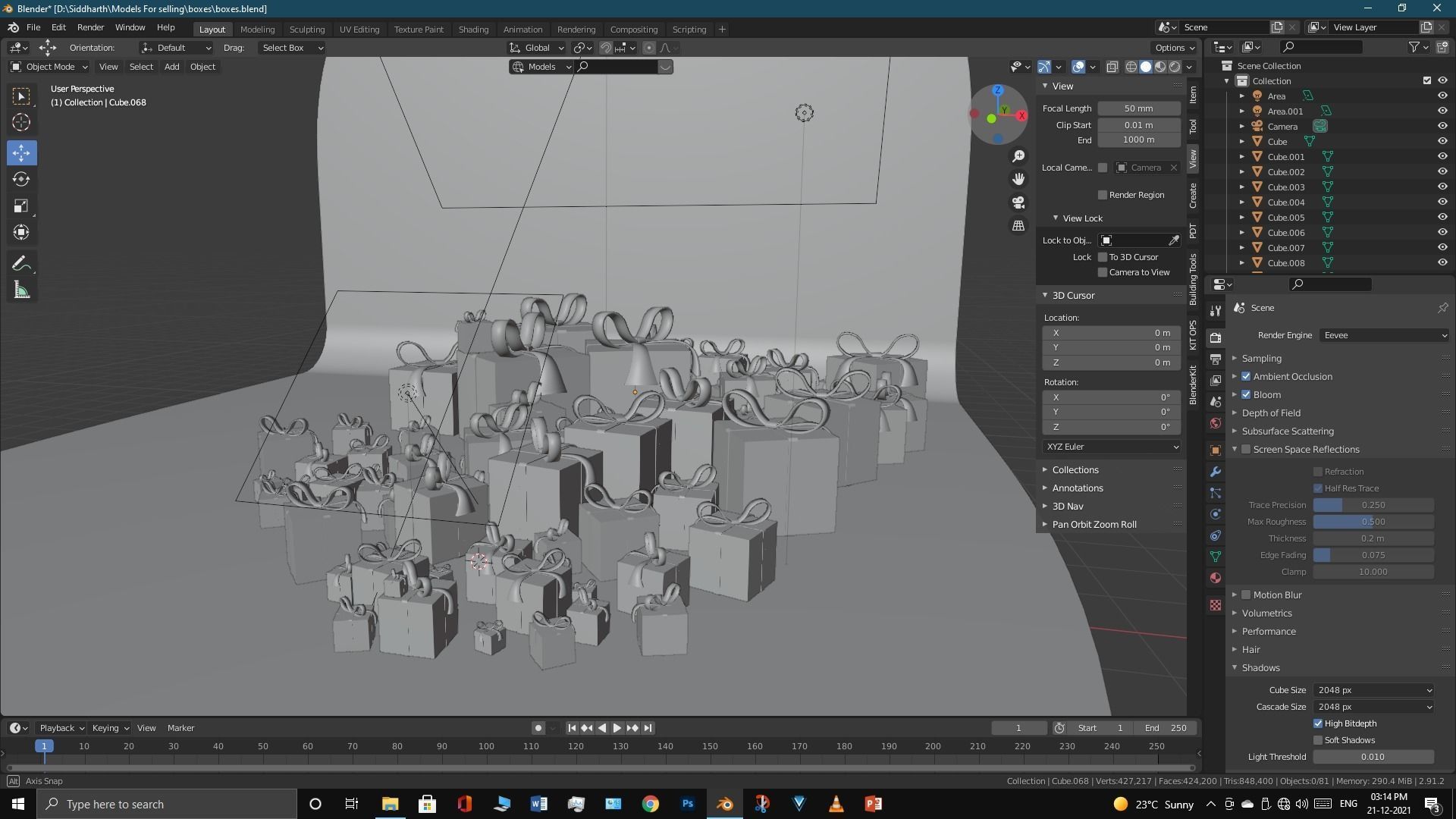 Gift boxes 3D model_14