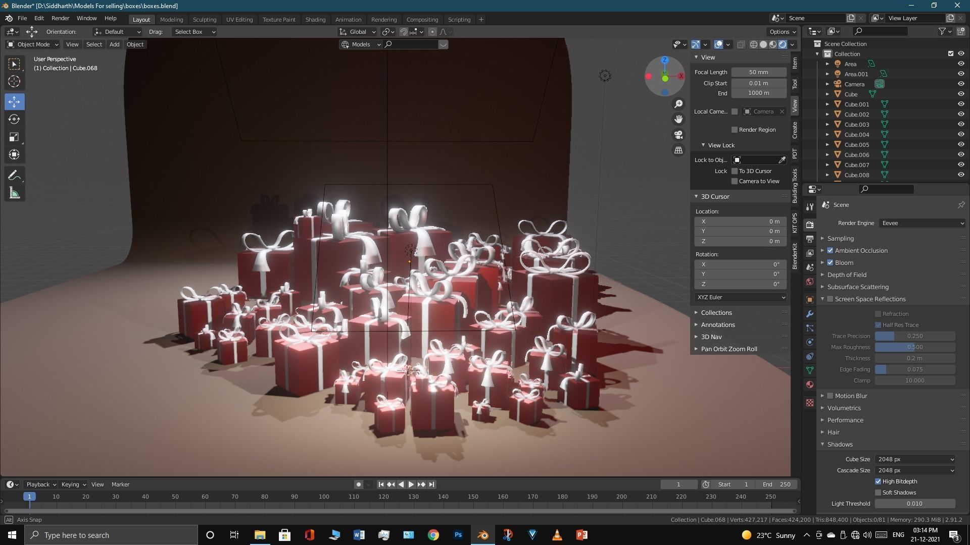 Gift boxes 3D model_7