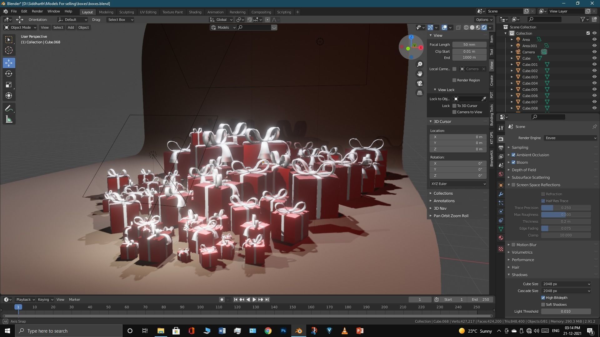 Gift boxes 3D model_3