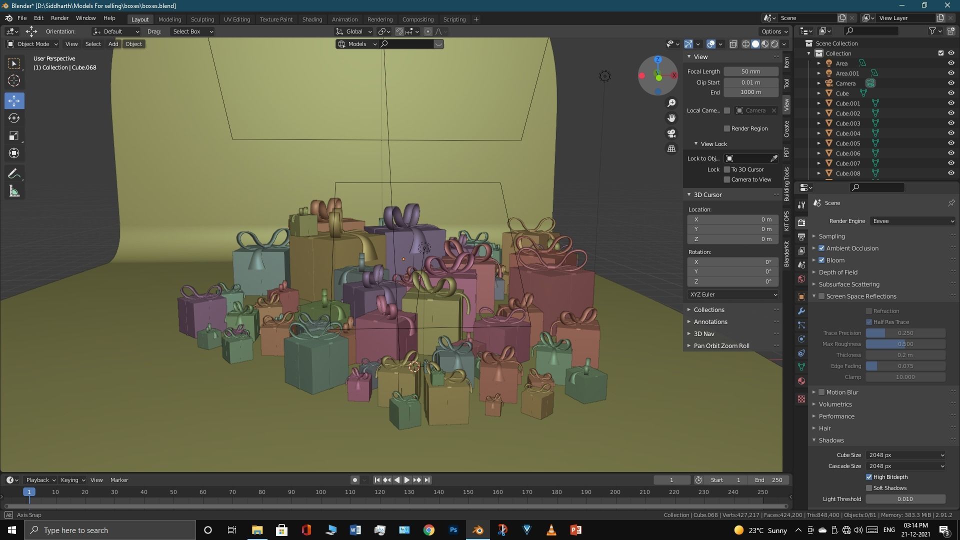 Gift boxes 3D model_20
