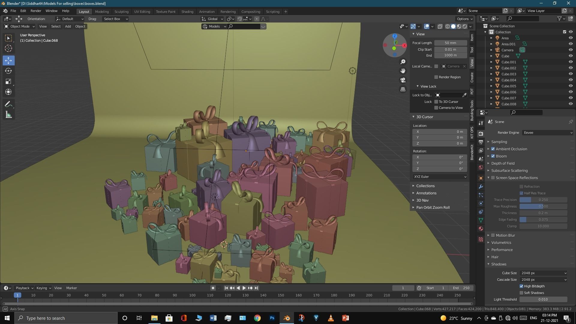 Gift boxes 3D model_21