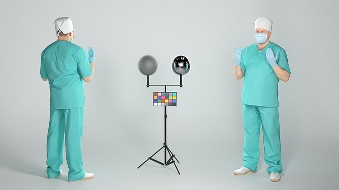 Male doctor ready for surgery 349 Low-poly 3D model