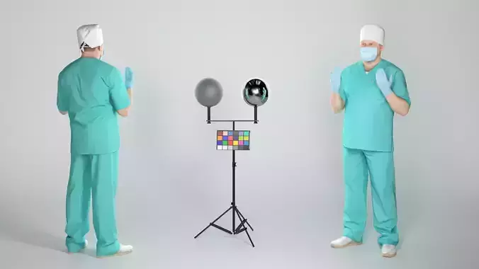 Male doctor ready for surgery 349 Low-poly 3D model