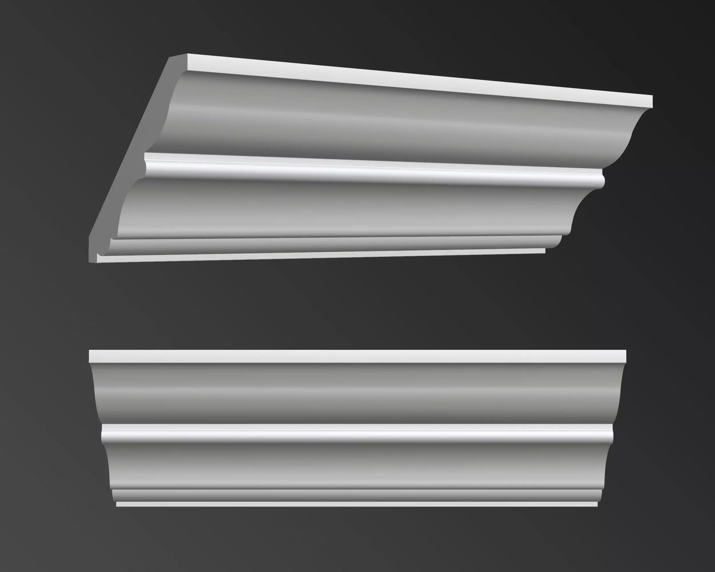 Cornice Moulding Low-poly 3D model_0