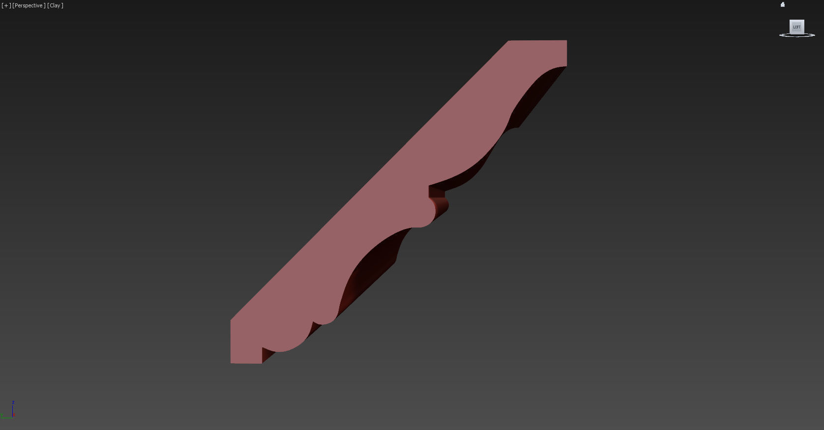 Cornice Moulding Low-poly 3D model_1