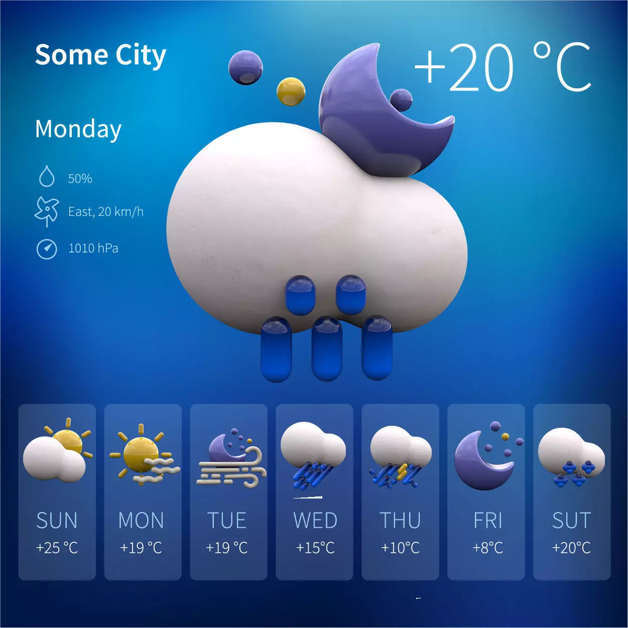 3d Icon Weather Pack 3D model animated | CGTrader