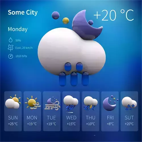 3d Icon Weather Pack 3D model