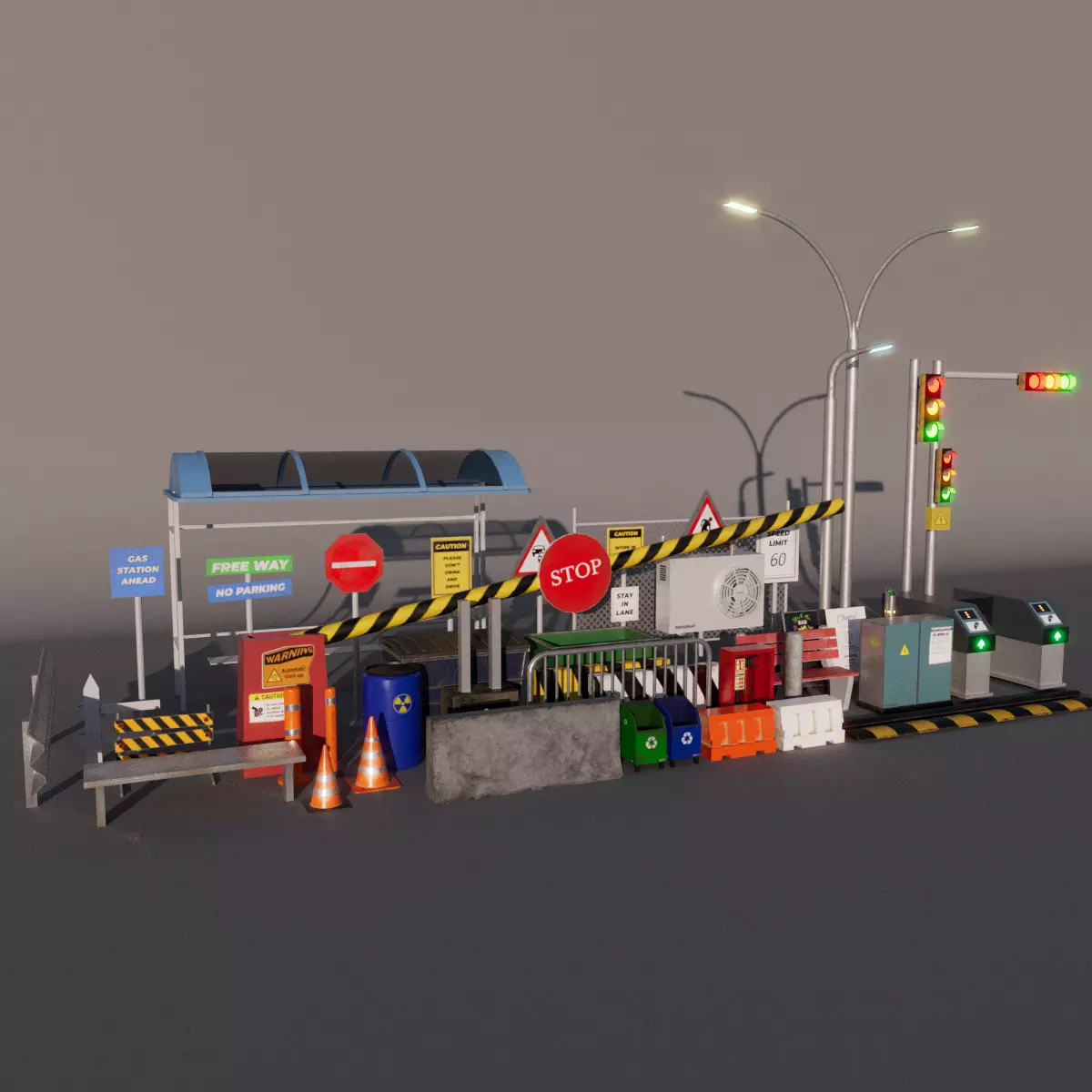 City Props 3D model_0